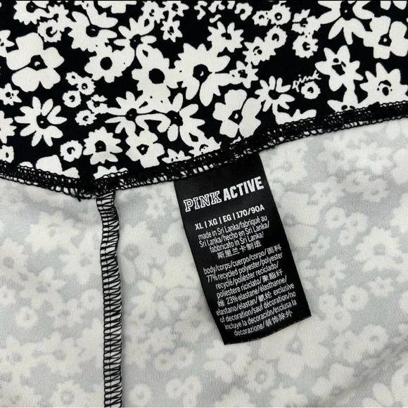 Black and White Floral Crop Top and Bike Short Set - Picture 7 of 8